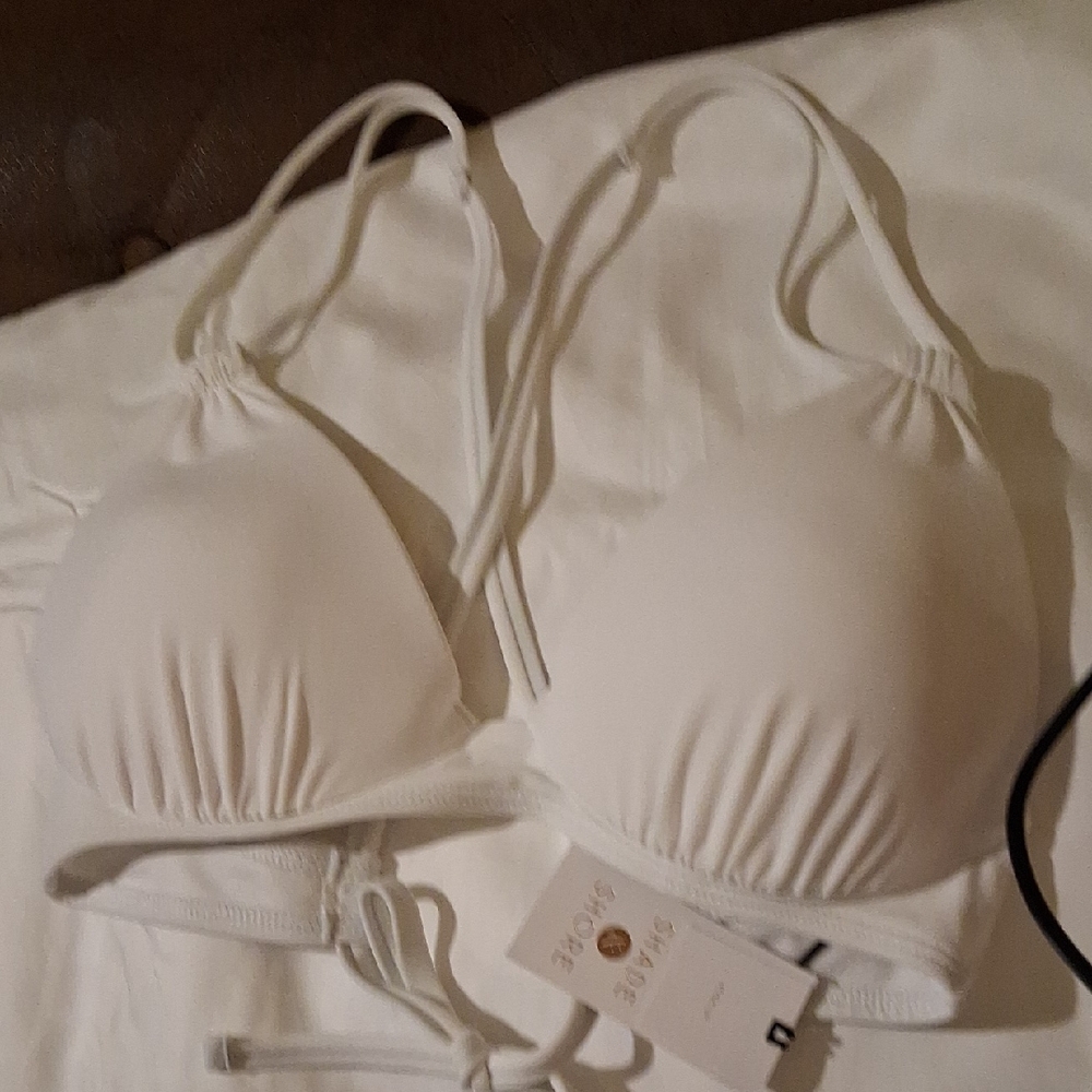 Shade & Shore White Padded Halter Bikini Top